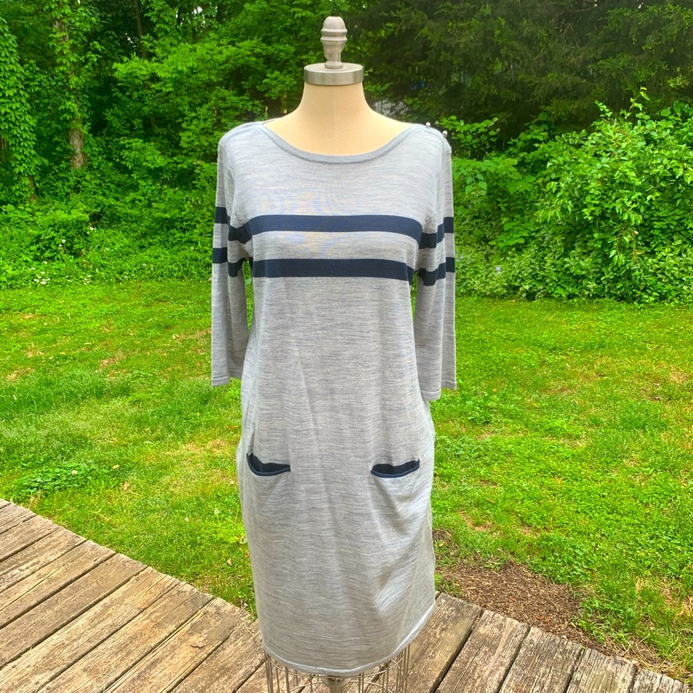 Sweater Knit Cardigan Dress with Pockets - Picture 1 of 6